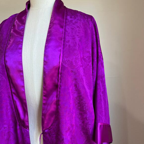 Vintage Victoria Secret Gold Label Purple Robe One Size - Picture 4 of 8